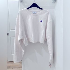 Champion White Cropped Crew NWT